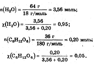 молярные долz глюкозы
