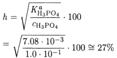 степень диссоциации фосфорной кислоты